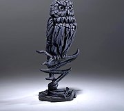 Edge Sculpture - Owl Midnight Blue