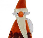 Nobile Glass Father Christmas Red
